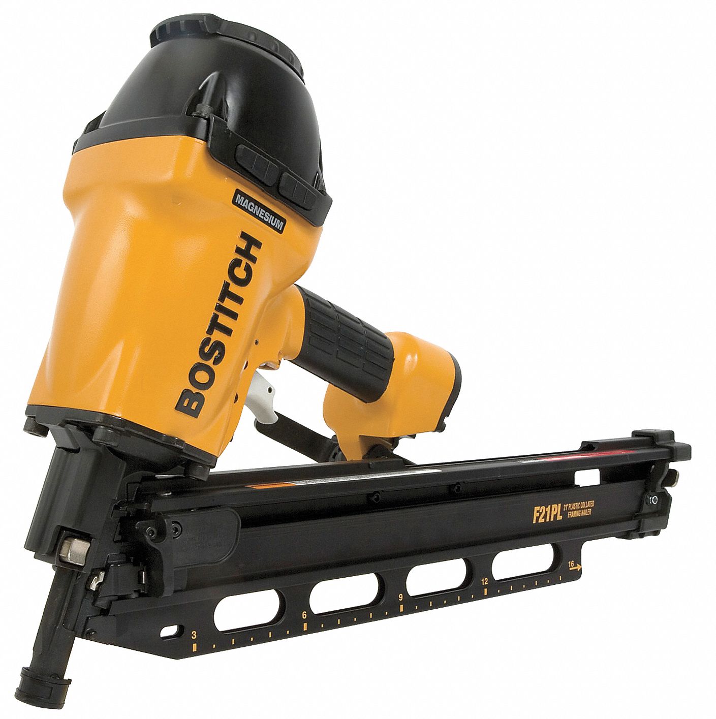 Air Framing Nailer, Full Rnd, 21 Deg, Plast