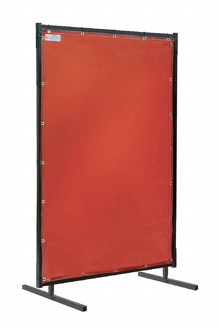 HD Welding Screens, 6 Ft W, 4 Ft H, Orange