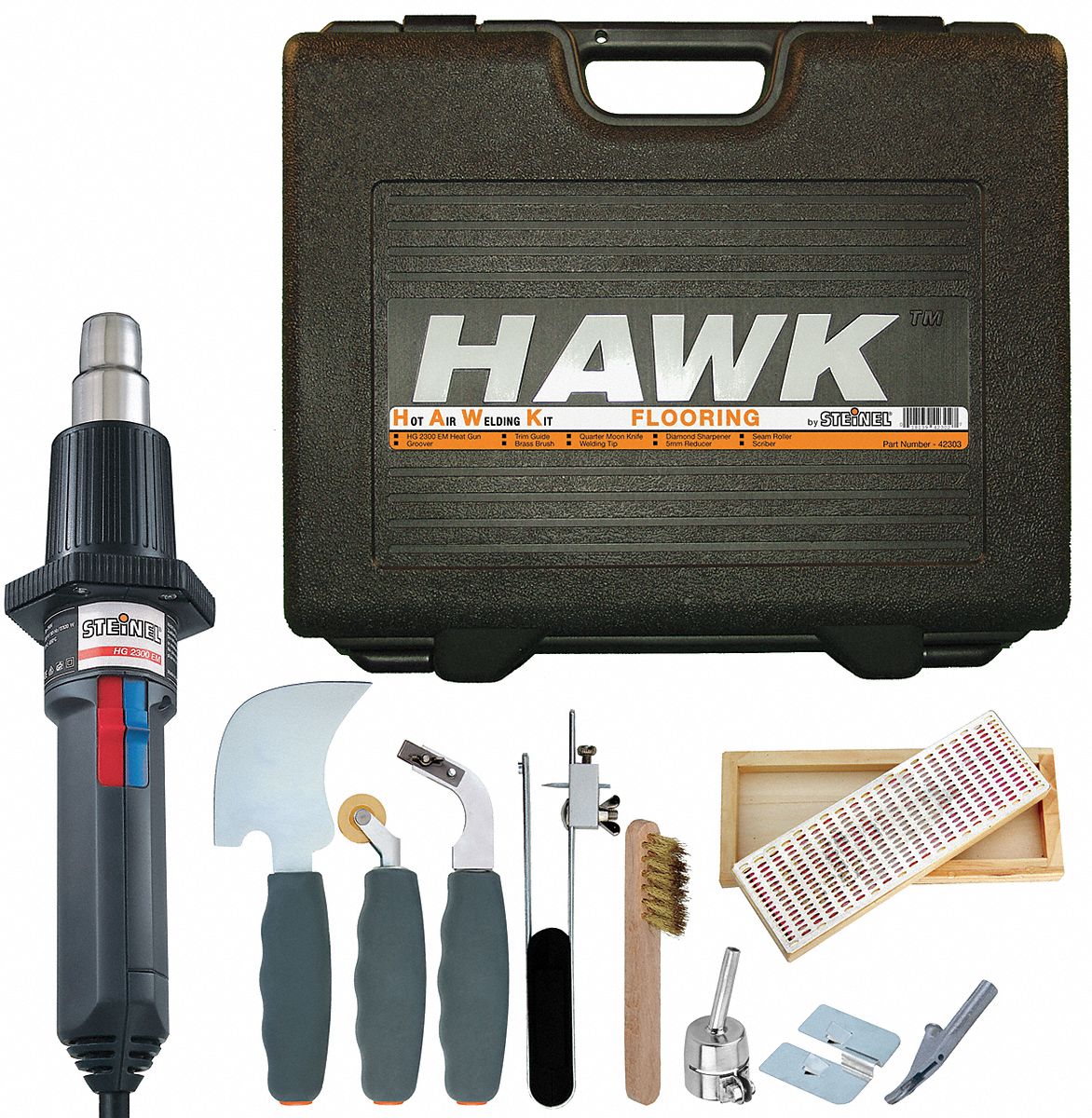 Flooring Heat Gun Kit, 80-1250 F, 14.6 A