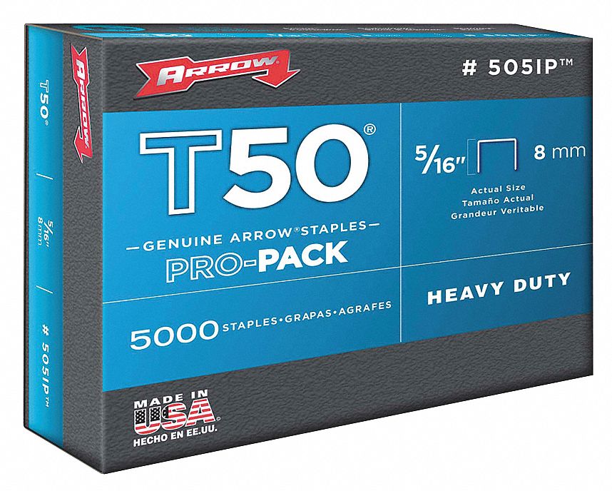 Staples, T50, 3/8x5/16 In L, PK 5000