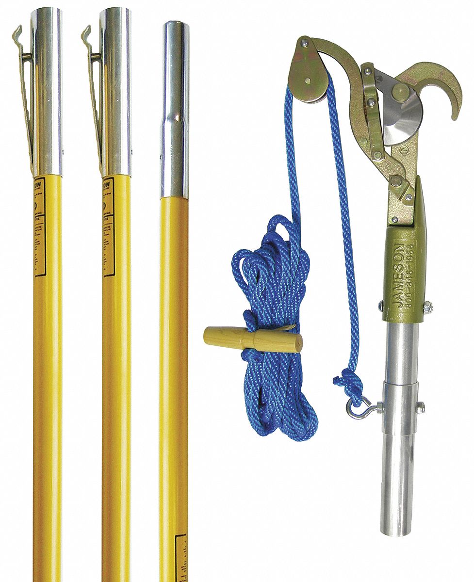 Tree Pruner, (3) 6 ft Poles, Fiberglass