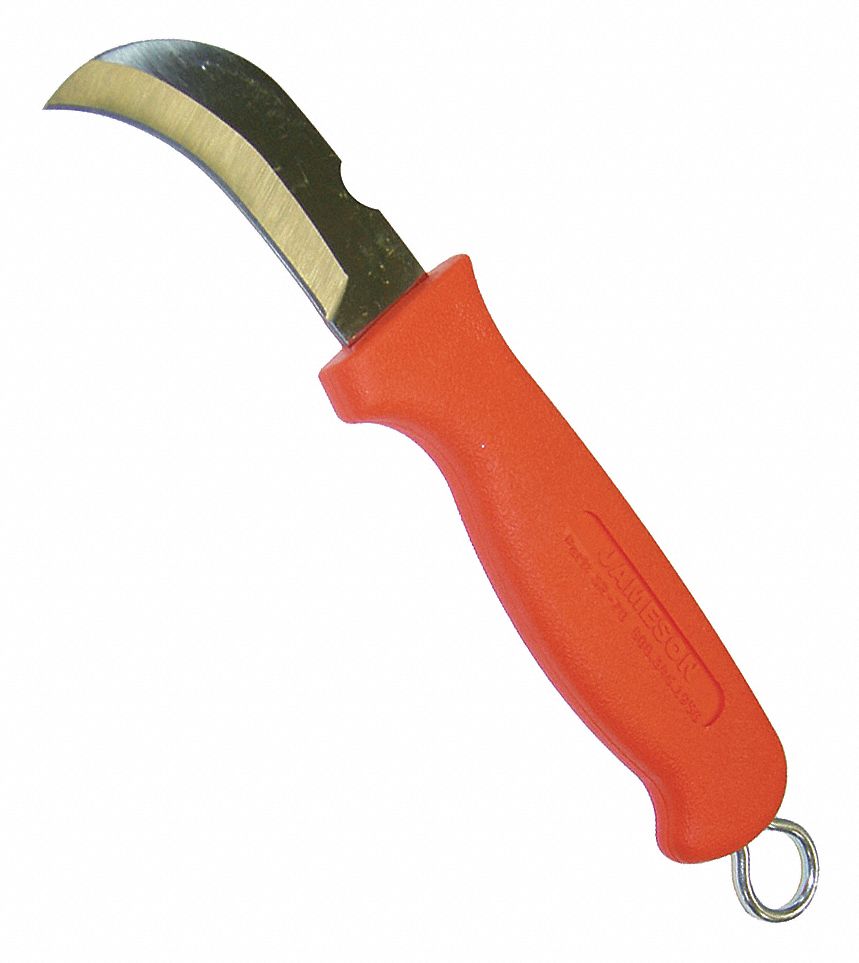 Hawkbill Knife, 3 In. Blade, Ornge Hndle