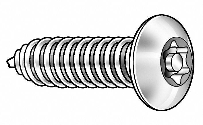 Tamper Screw, Button, #10, 1/2 L, PK25