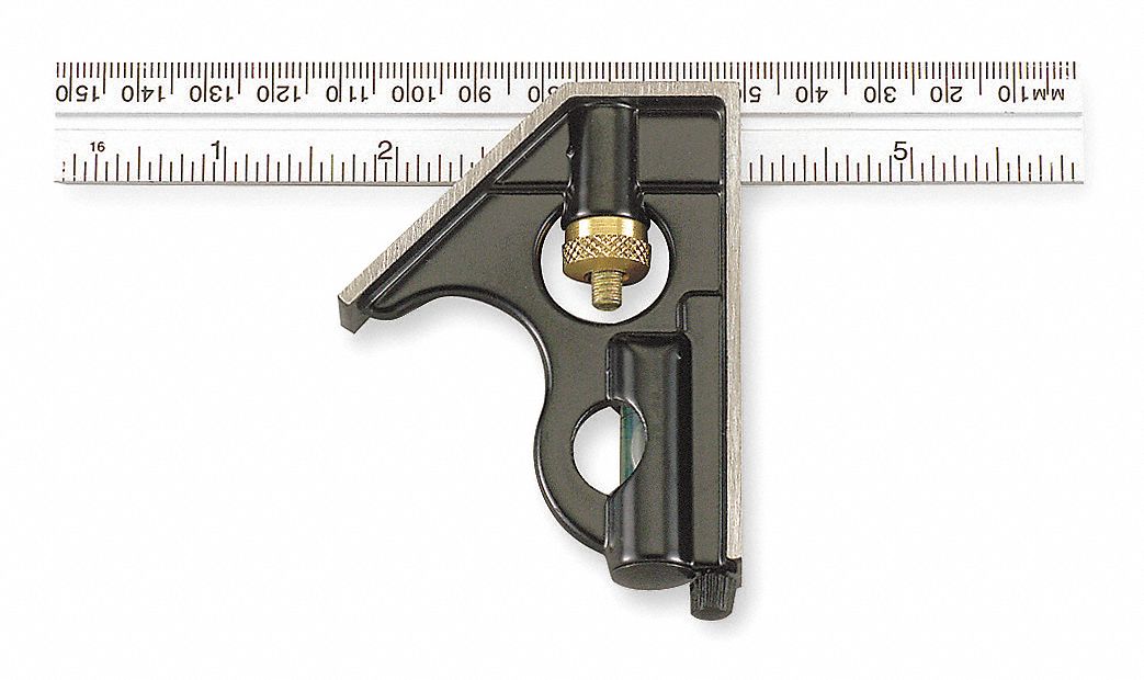 Combination Square, 6 In, Zinc