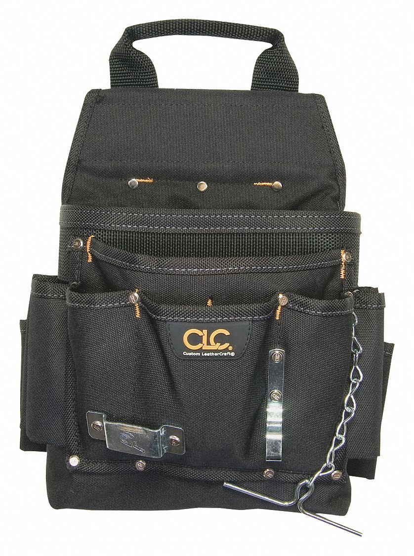 Tool Pouch, 11 Pocket, Polyester, Black