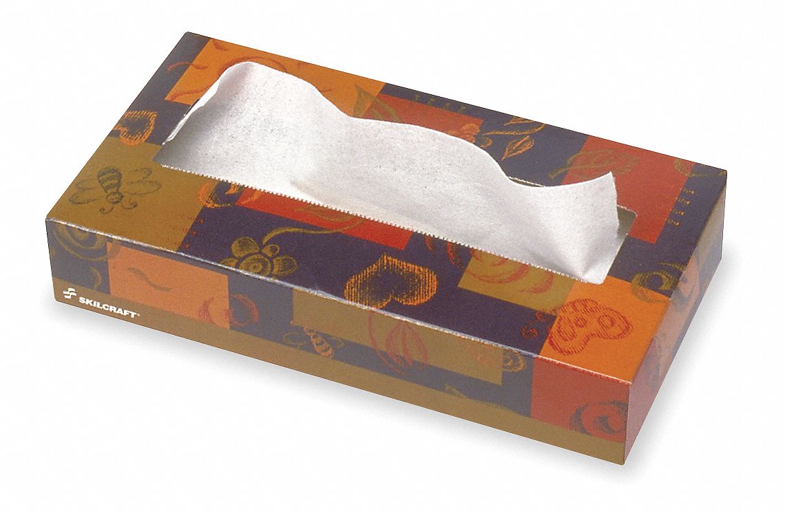 Facial Tissue, Skilcraft, Flat Box, PK1200