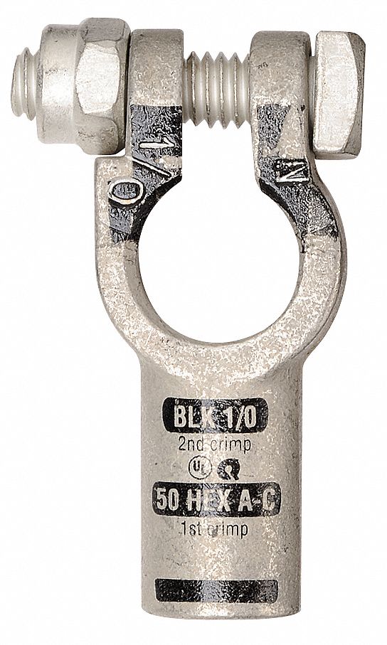 Wire Term, Neg, Crimp, 1/0 AWG, PK10