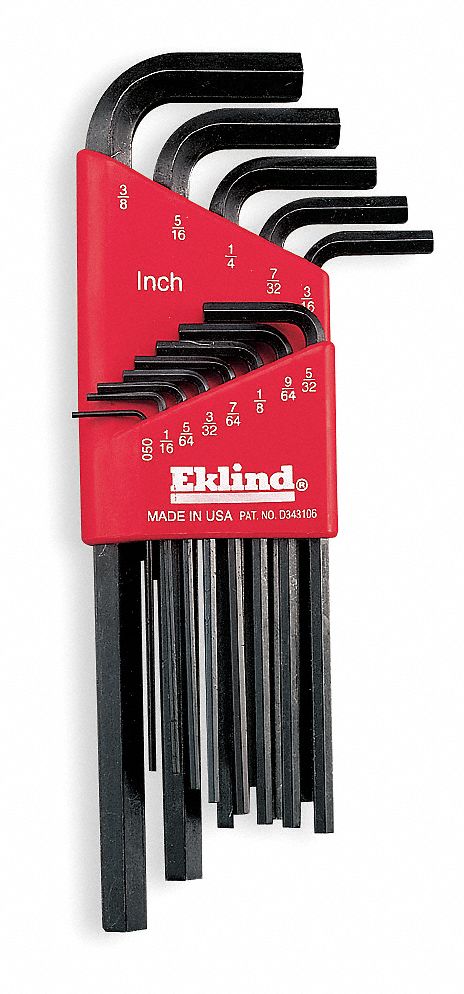 Hex Key Set, 0.050 - 10mm, L-Shaped, Long