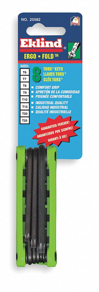 Torx Key Set, T6 - T25, Fold-Up, Ergonomic