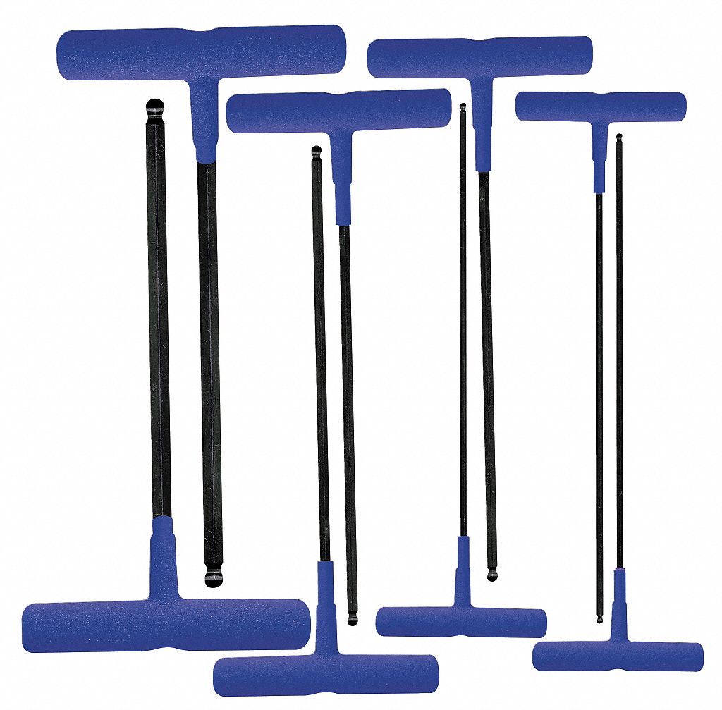 Ball End Hex Key Set, 2 - 10mm, T-Handle