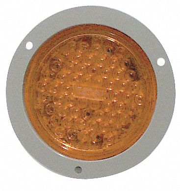 Strobe, LED, Amber, Flange, Round, 5-1/2 Dia