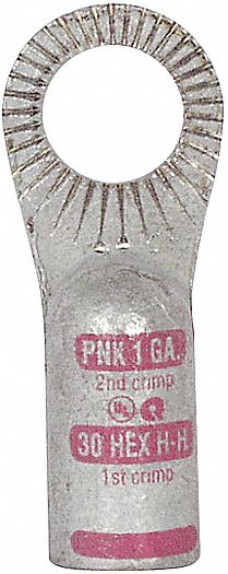Ring Terminal, Bare, 1 AWG, PK10