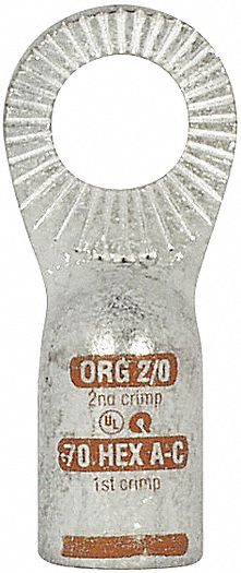 Ring Terminal, Orange, 2/0 AWG, PK10