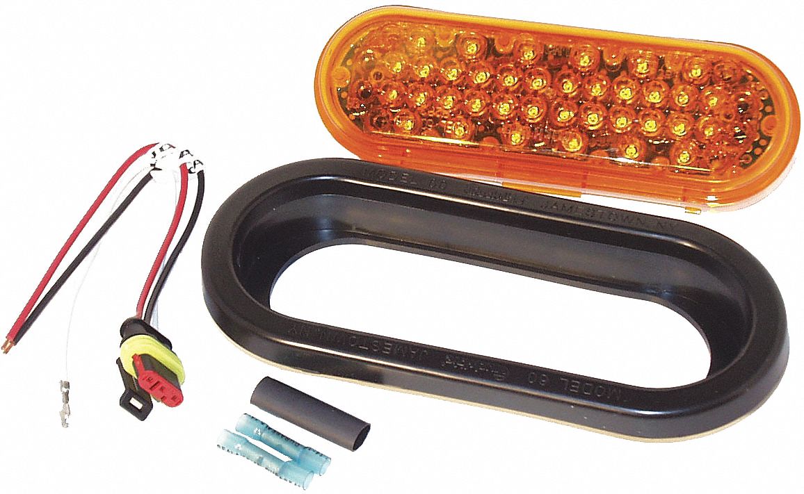 Strobe Light, LED, Amber, Grommet, Oval