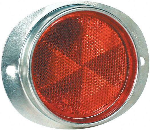 Oval Reflector, Red, 3 3/4x4 1/2, Pk 12