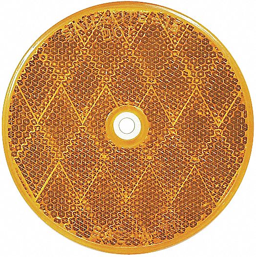 Center Mount Reflector, Amber, Pk 10
