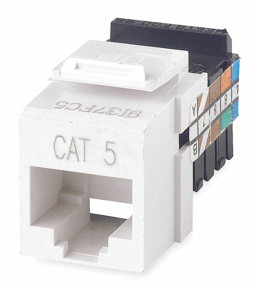 Jack, White, Cat5, Rj45