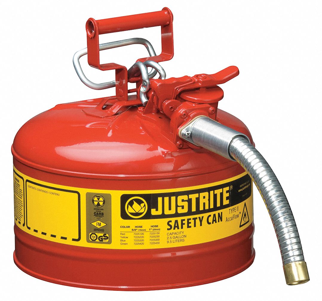 Type II Safety Can, Red, 11-3/4 In. W