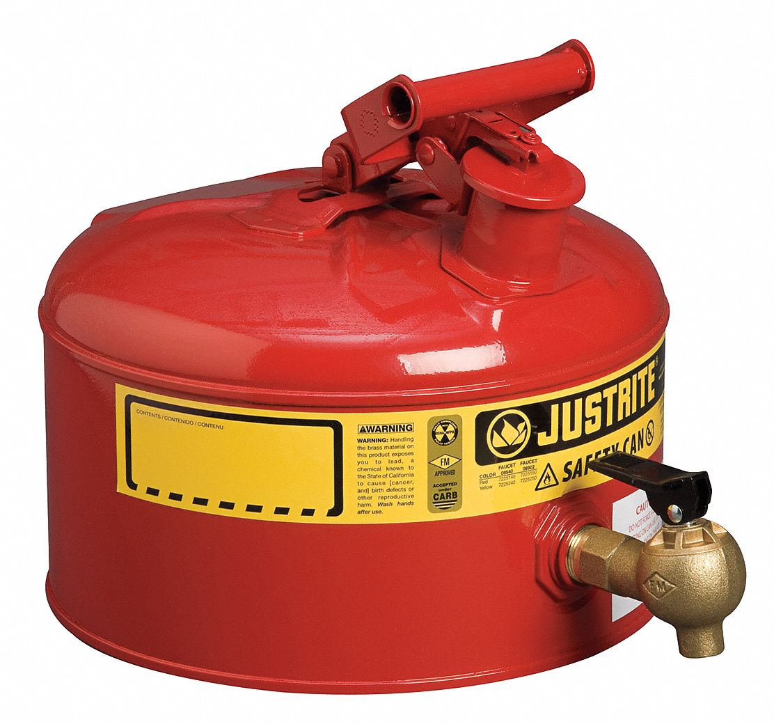 Type I Faucet Safety Can, 2-1/2 gal., Red