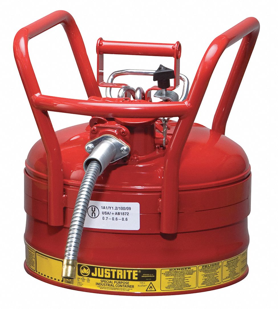 Type II DOT Safety Can, Red, 16-1/2 In. H