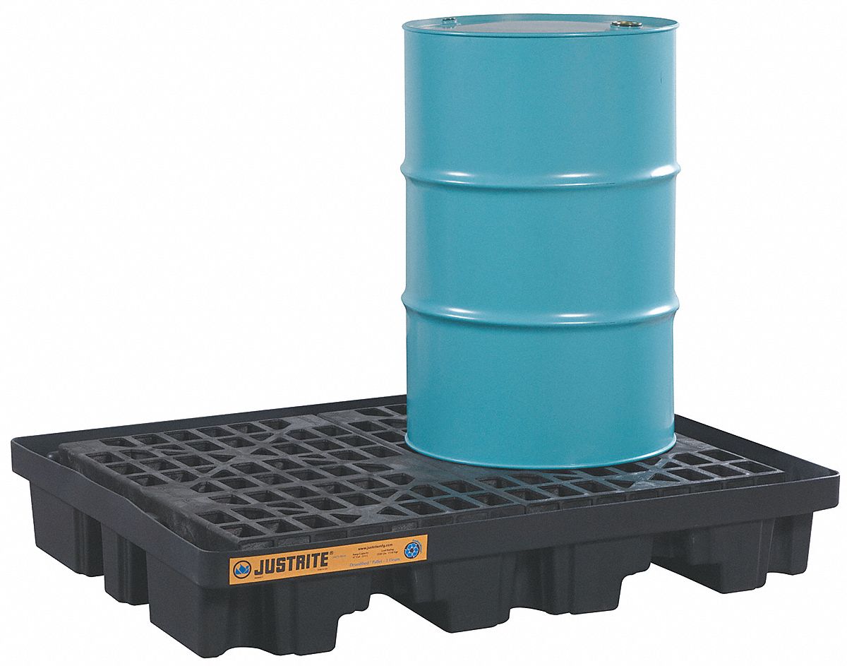 Drum Spill Cntnmnt Pallet, 2 Drum, 2.5k lb