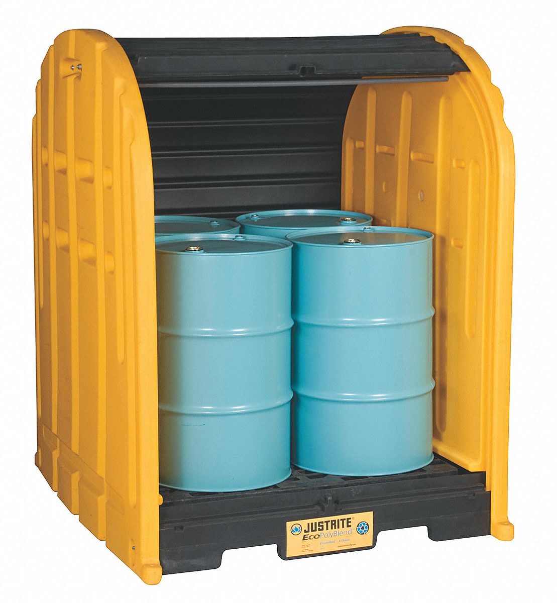 Coverd Drum Spll Contnmnt Pallet, Blk/Ylw