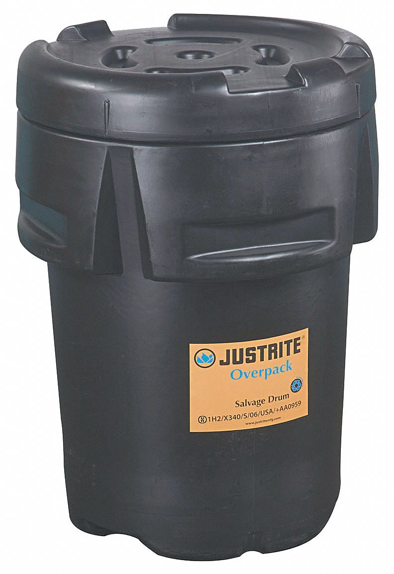 Overpack/Salvage Drum, 95 Gal., Black