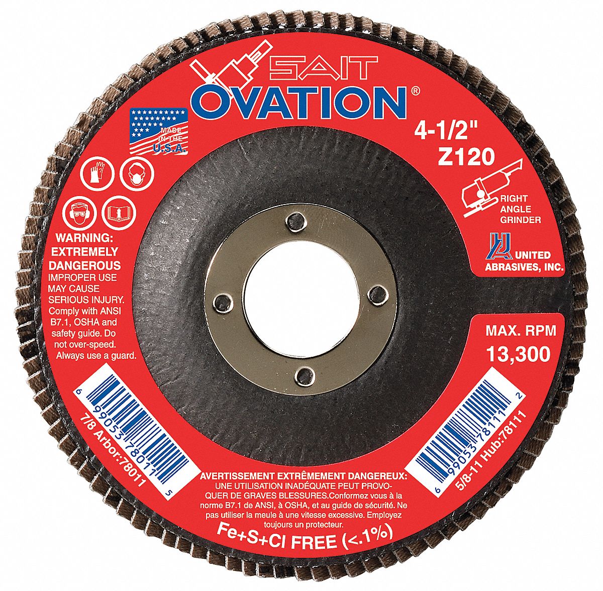 Arbor Mount Flap Disc, 7in, 80, Medium