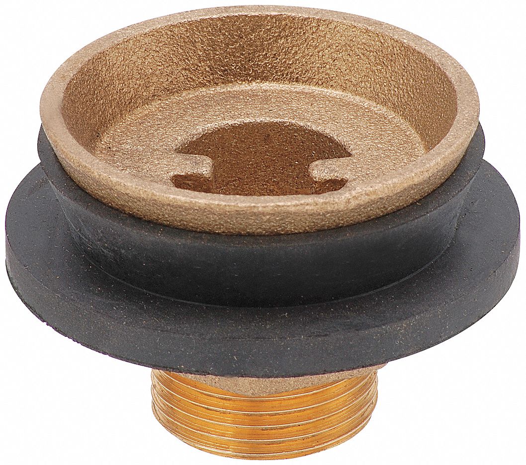 Urinal Spud, 1 1/4 x 3/4 In, Brass/Rubber