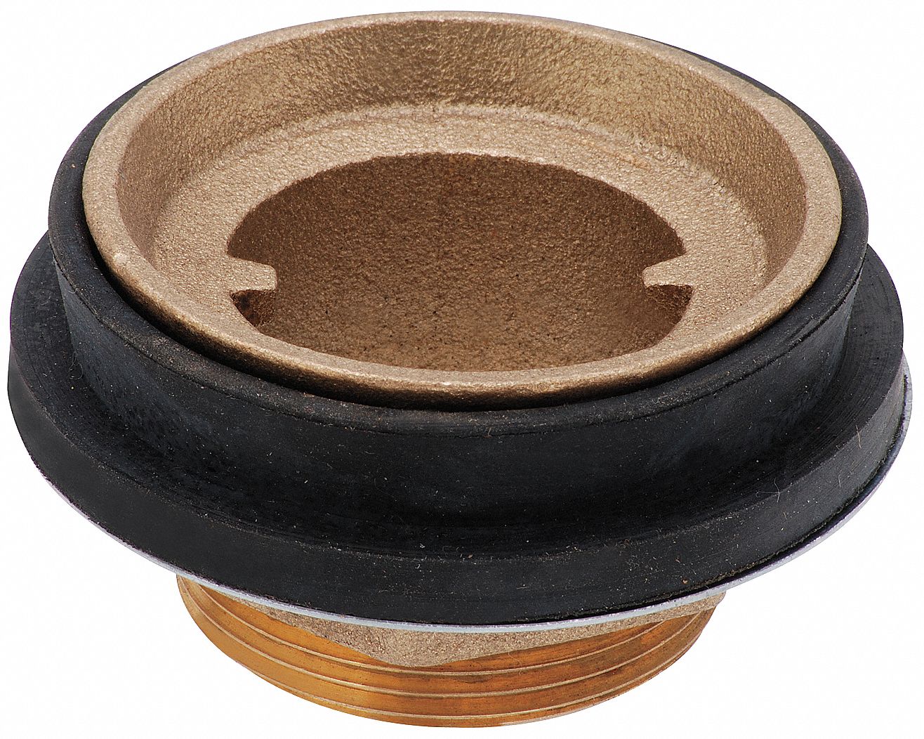 Toilet Spud, 2 x 1 1/2 In, Brass/Rubber