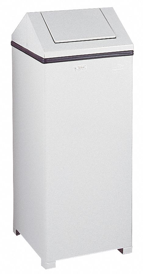 Waste Receptacle, Swing Doors, White, 24 G