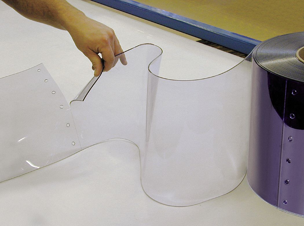 Vinyl Door Strips, Smooth, W12In, 7Strips