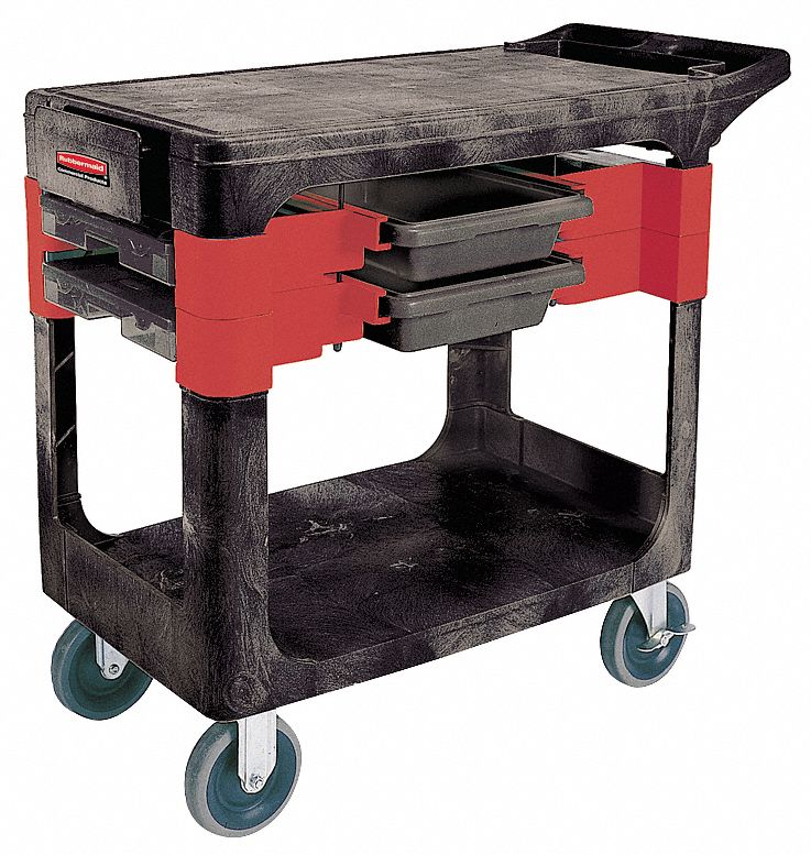 Trade Cart/Service Bench, 38 In. L, Black