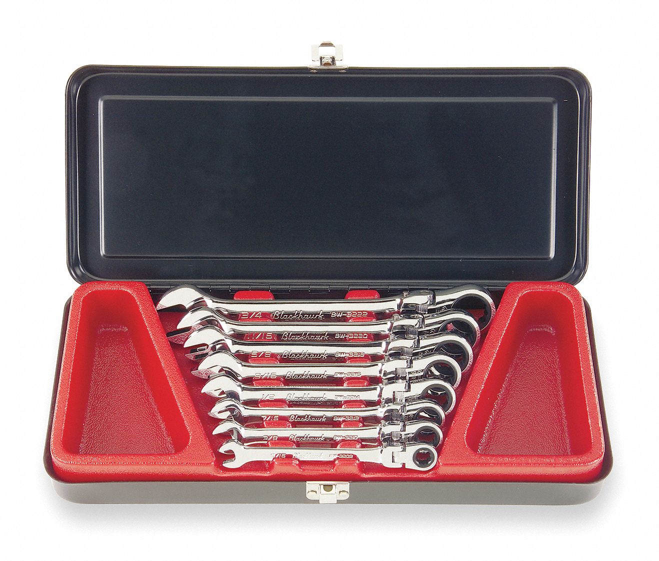 Ratcheting Wrench Set, SAE, 8 PC