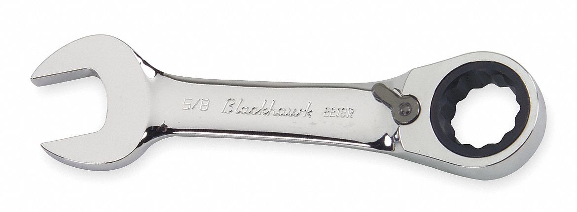 Ratcheting Combo Wrench, 11/16 in., Stubby