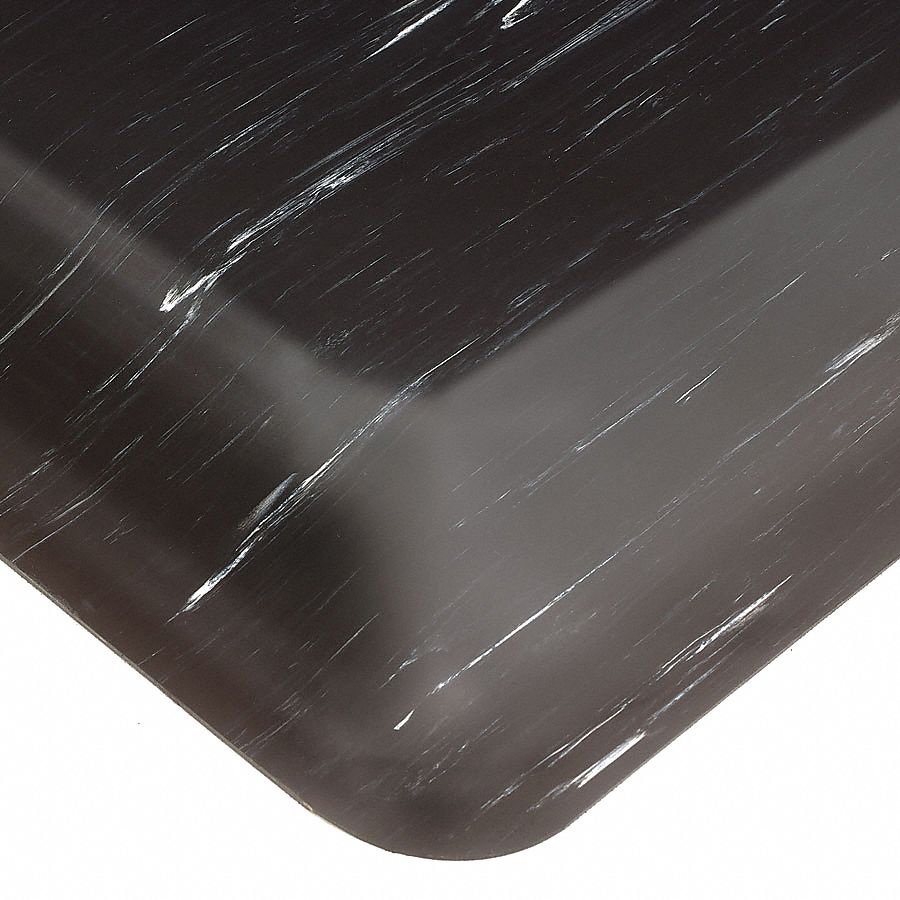 Anti-Fatigue Mat, PVC, Blk, 2 ft x 3 ft