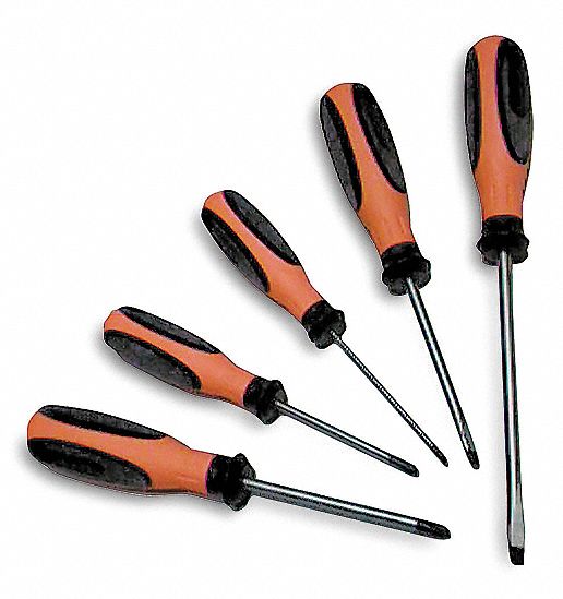 Combination Screwdriver Set, Orange, 5 PC