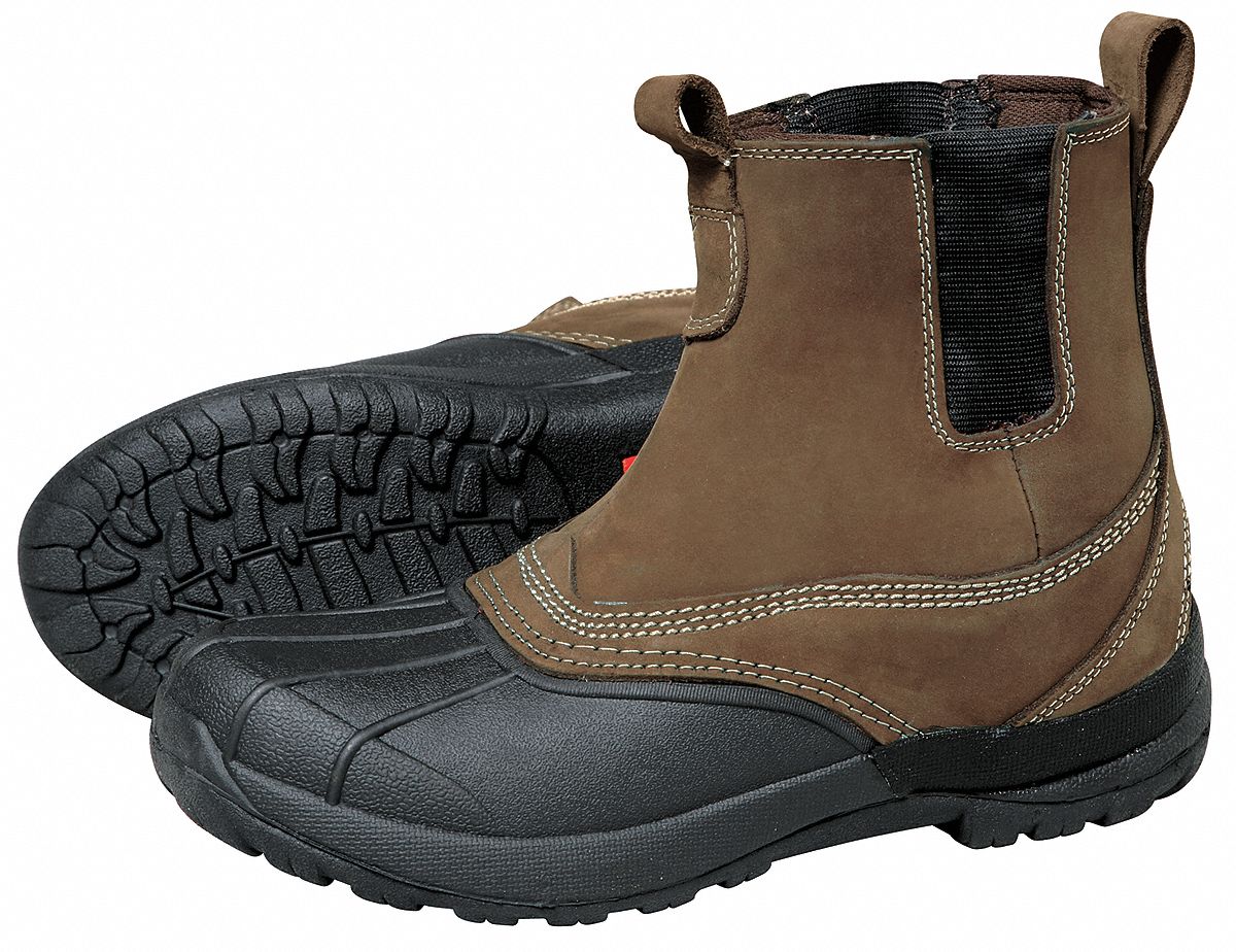 Winter Boots, Mens, 10, Pull On, Plain, 1PR