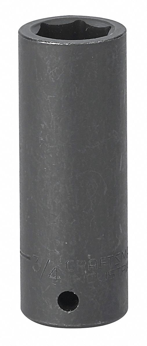 Impact Socket, Deep, 1/2 Dr, 3/4 In