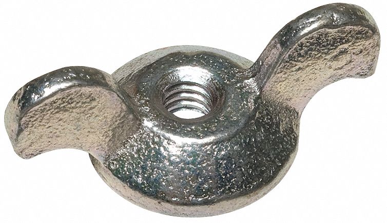 Wing Nut, Steel, Zinc, 1/4-20x1-1/2 In, Pk10