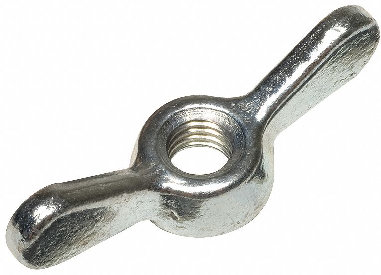 Wing Nut, Steel, Zinc, 3/8-16 x 3 In, Pk 10