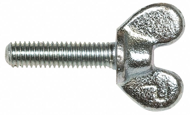 Wing Screw, Iron, Zinc, 5/16-18 x 3/4, Pk 25