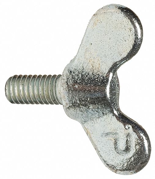 Wing Screw, Iron, Zinc, 3/8-16 x 3 In, Pk 25