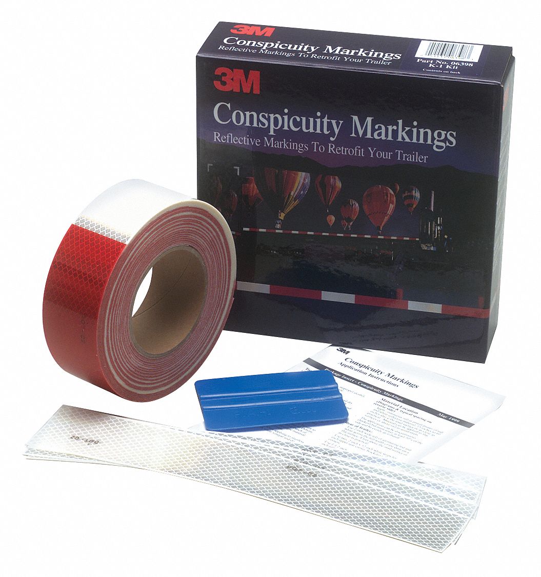 Conspicuity Tape Kit, Red/White, 75Ft