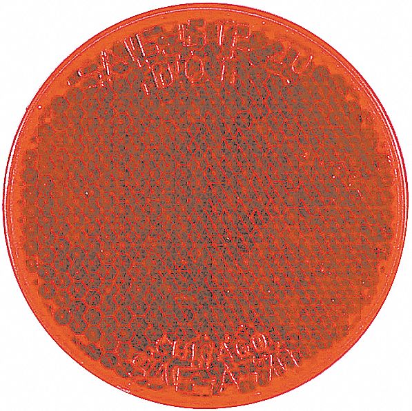 Reflector, Adhesive, Red, Round, 2 In, PK 10