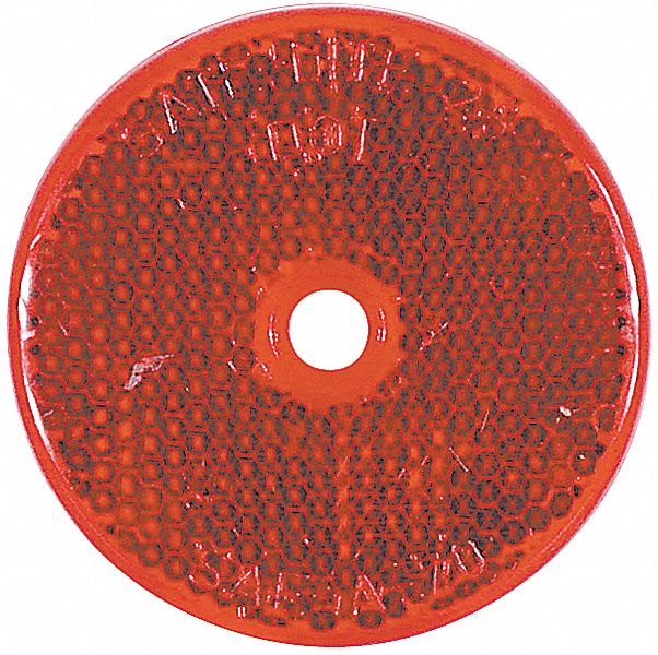 Reflector, Center Mount, Red, Round, PK 10
