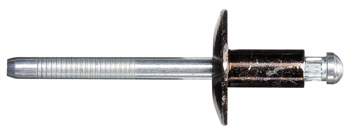 Rivet, Black Steel, 1/4 In, PK 25