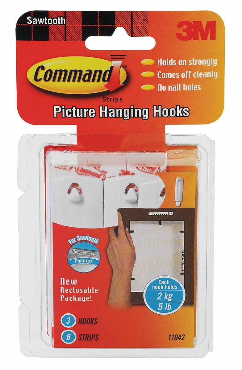 Sawtooth Picture Hanger Hook, Pk 3