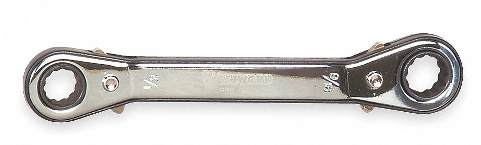 Ratcheting Box Wrench, 1/2x9/16in., Offset