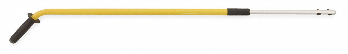 Mop Handle, 48 to 72In., Aluminum, Yellow